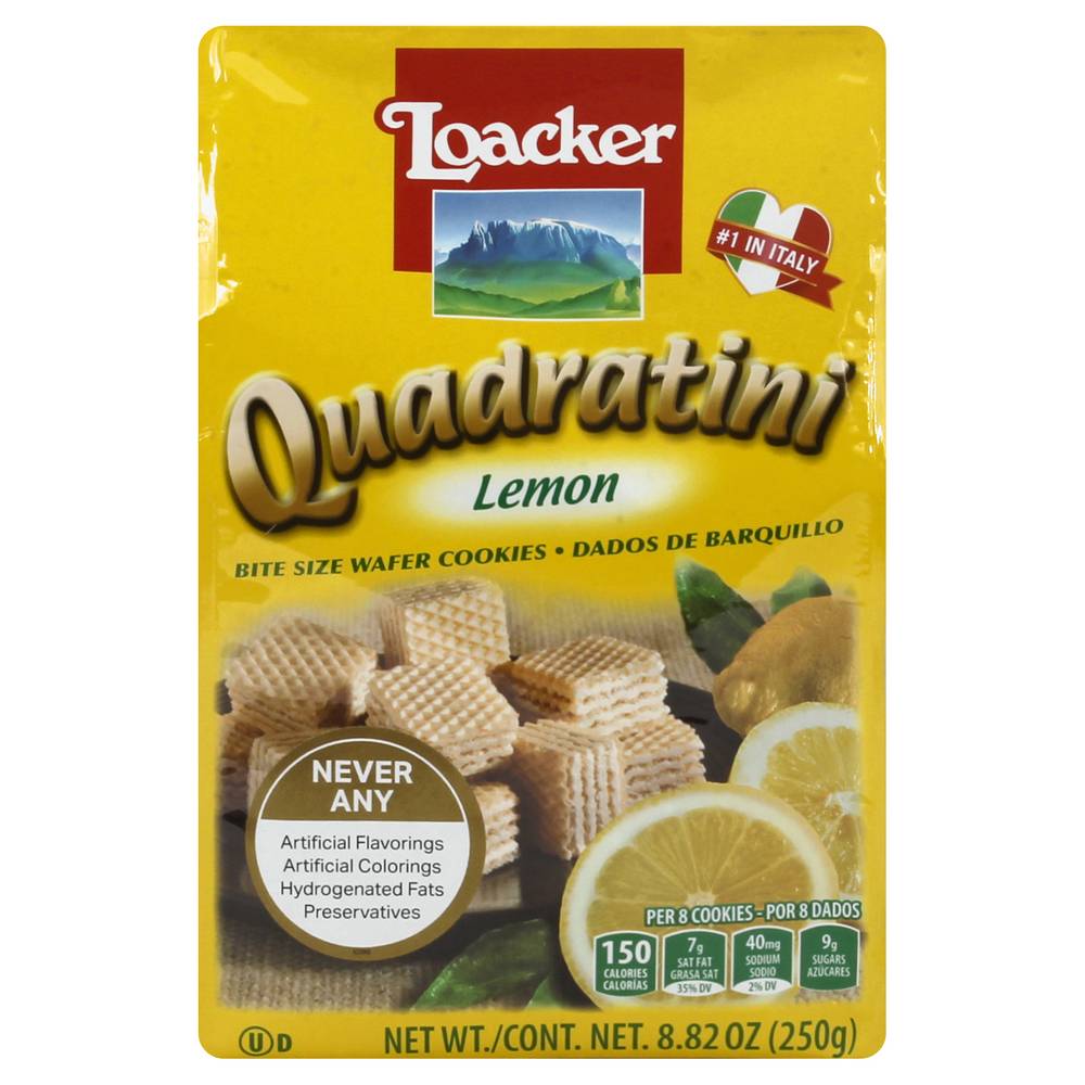 Loacker Quadratini Lemon Bite Size Wafer Cookies