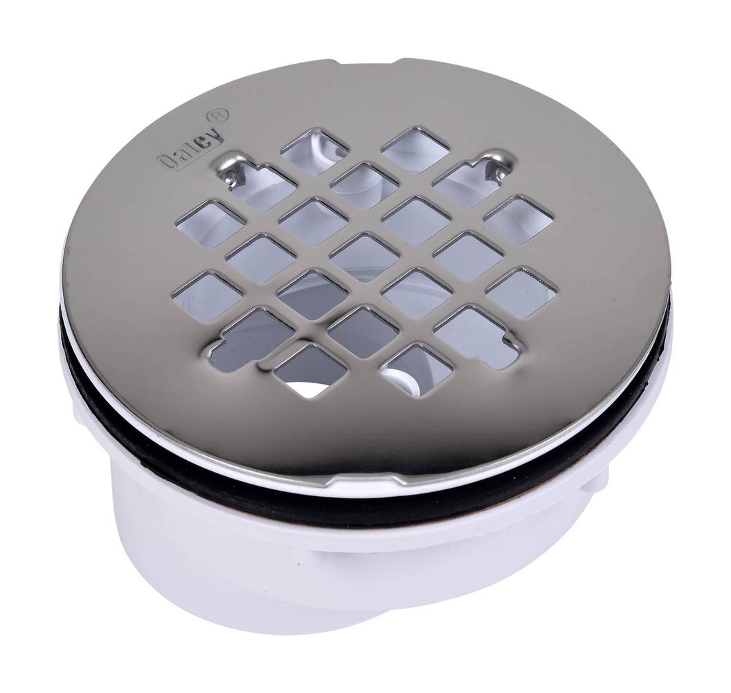 Oatey 2-in PVC Offset Shower Drain with Round Stainless Steel Strainer | 427874