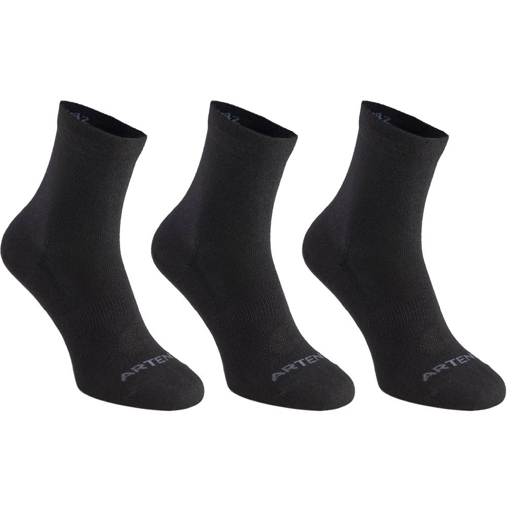 Artengo calcetines largos rs 160s pack x3 (color: negro. talla: 39/42)