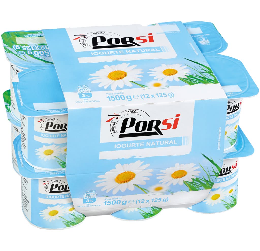 Porsi - Iogurte natural, embalagem 12 x 125g