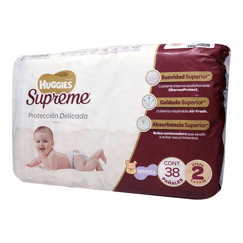 Huggies pañales supreme (unisex/etapa 2) (40 un)