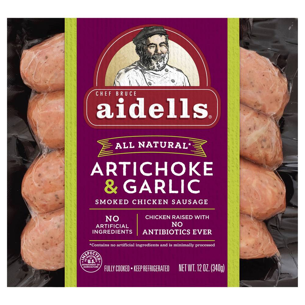 aidells Artichoke & Garlic Smoked Chicken Sausage (12 oz)