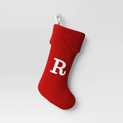 Knit Monogram Christmas Stocking Red R - Wondershop™