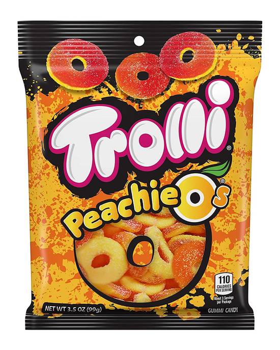 Trolli Peachie O'S Sour Gummy Rings Candy
