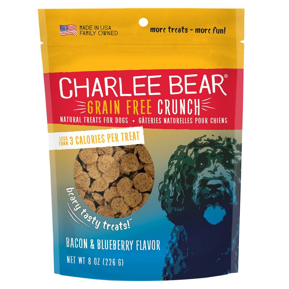 Charlee Bear Grain Free Bacon & Blueberry Bear Crunch Dog Treats (8 oz)