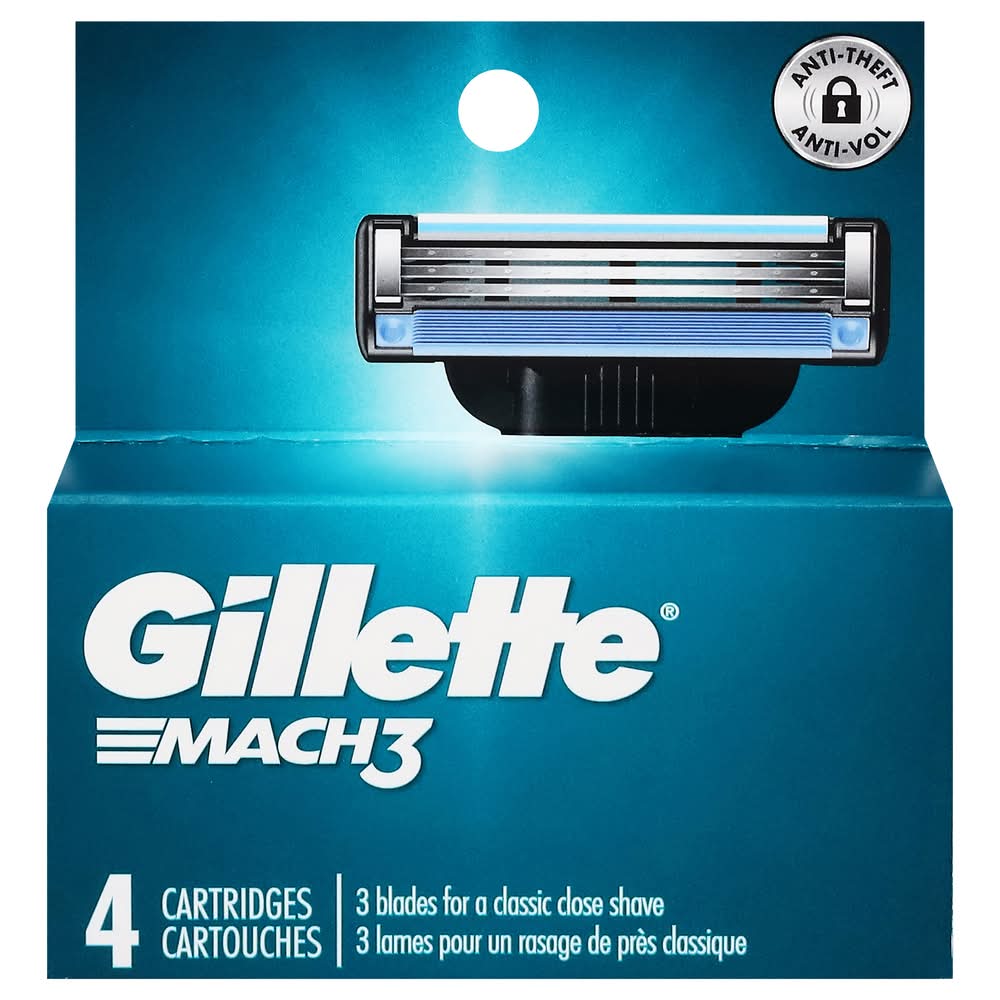 Gillette Mach 3 Razor Blade Cartridges (4 ct)
