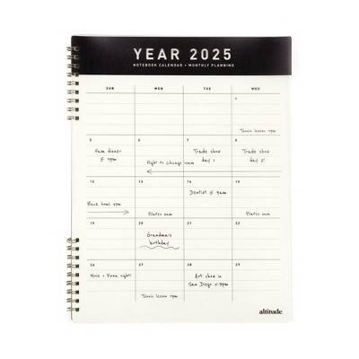 Altitude 2025 Monthly Planner 11"x8.5" Black and White