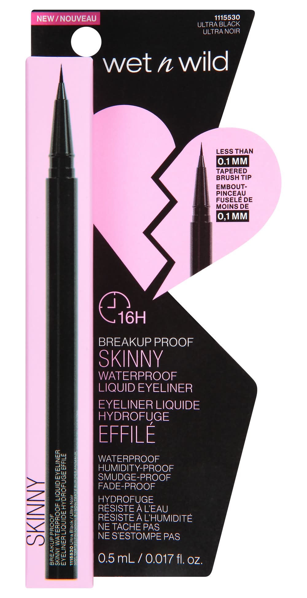 wet n wild Waterproof Liquid Eyeliner, Ultra Black (0.17 fl oz)
