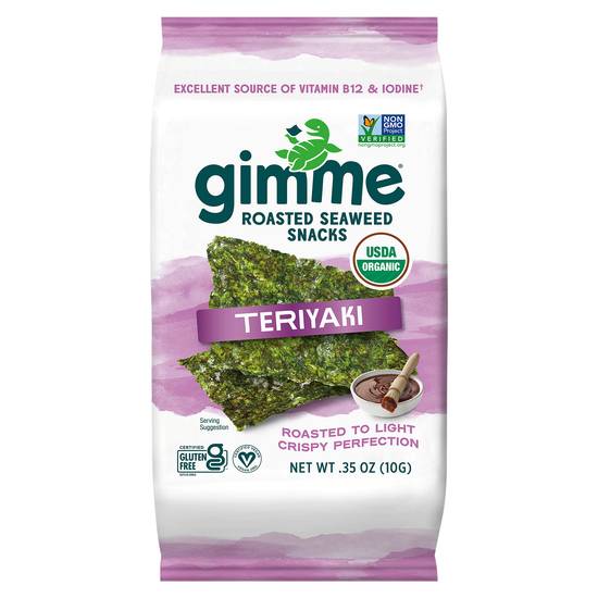 Gimme Organic Roasted Seaweed Snack Teriyaki 10g