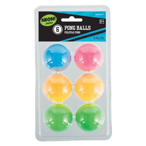 Amscan Neon Pong Balls (multicolor) (6 ct)