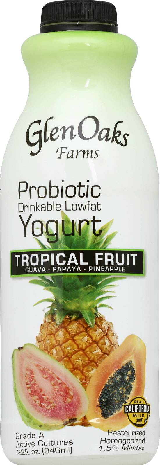 Glenoaks Farms Lowfat Probiotic Tropical Fruit Yogurt