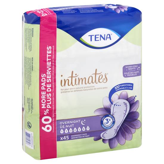 Tena Intimates Overnight Incontinence Pads (45 ct)