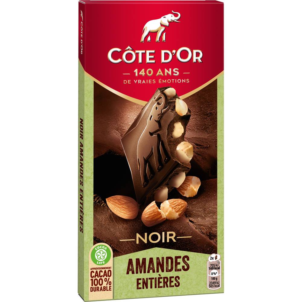 Côte d'Or - Chocolat noir amandes entières (180g)