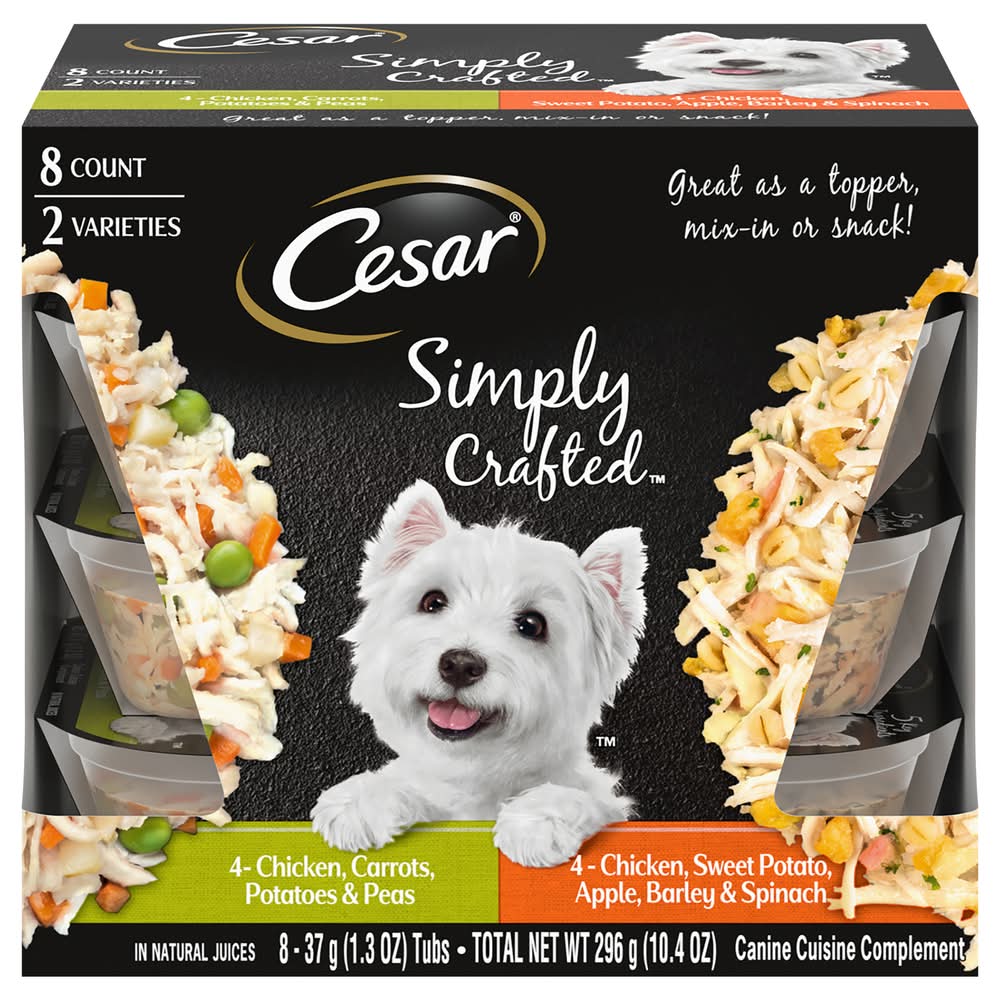 Cesar Simply Crafted Wet Dog Food, Chicken, Adult (8 x 1.3 oz)