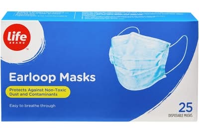 Life brand masques jetables à contour d'oreille - earloop disposable face masks (25 unités)