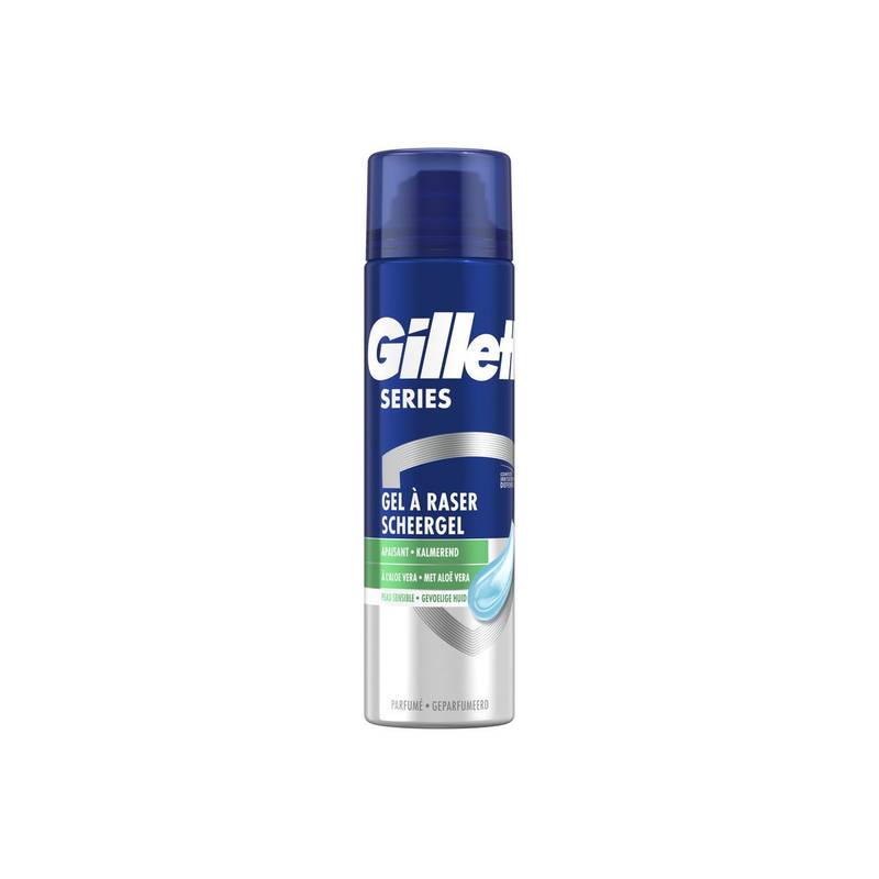 Gillette - Gel à raser apaisant à l'aloe vera pour peau sensible (200ml)