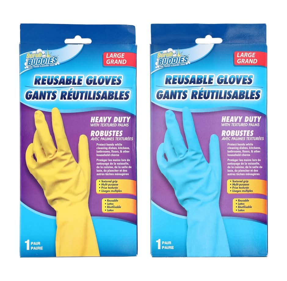 Scrub Buddies Long-Cuff Large Reusable Pink Latex Gloves