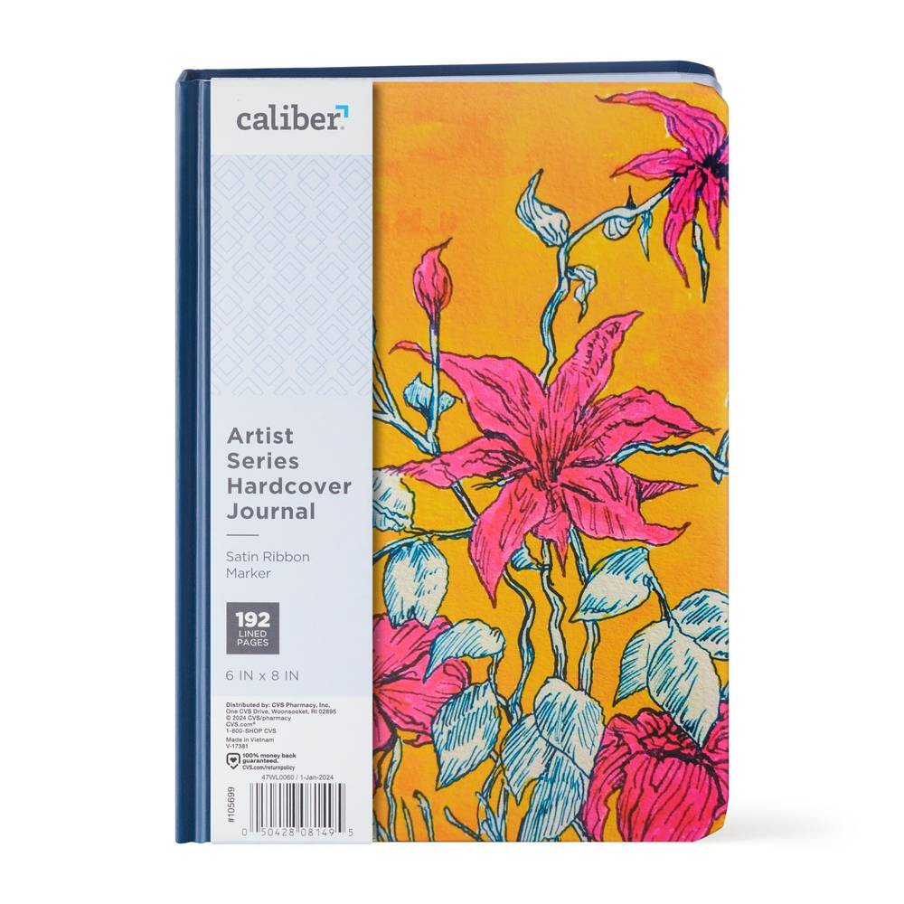 Caliber Artist Series Hard Cover Journal Vibrant Flowers 192 Lined Pages (6 x 8 inches)