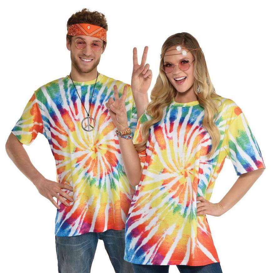 Party City 60s Hippy Tie-Dye T-Shirt For Adults (l/xl/multi)