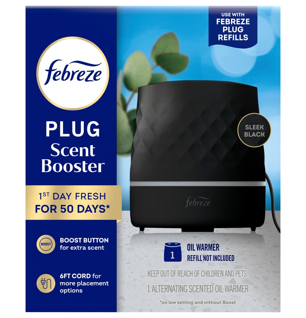 Febreze Plug Scent Booster Air Freshener, Black