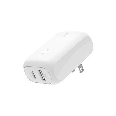 Belkin Boostcharge 42w Dual Port Wall Charger, Usb-C + Usb-A Charger Fast Charging For Iphone 15, 15 Plus, 15 Pro, 15 Pro Max, 14, 14 Pro Max, Iphone 13, Galaxy S23 Ultra, Ipad, Airpods & More - White