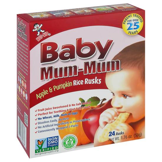 Mum-Mum Baby Apple & Pumpkin Rice Rusks (24 ct)