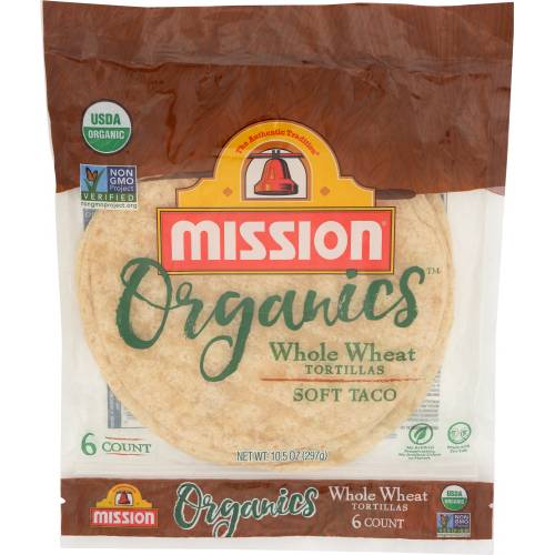 Mission Organic Whole Wheat Tortillas 6 Count