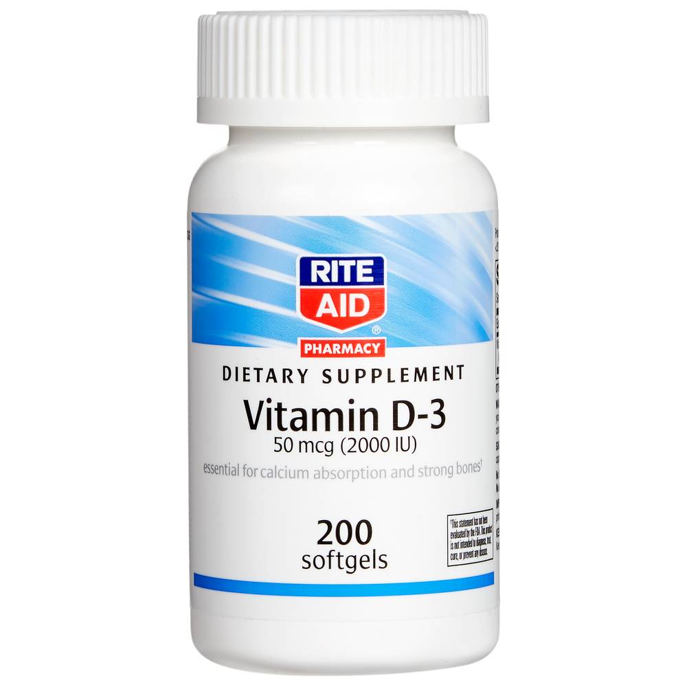 Rite Aid Vitamin D-3 50 Mcg (200 ct)