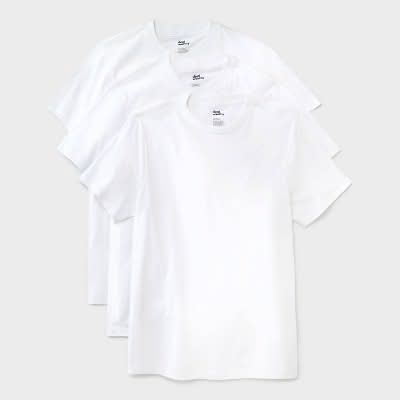 Dealworthy Crewneck T-Shirts, Men, L, White (3 ct)