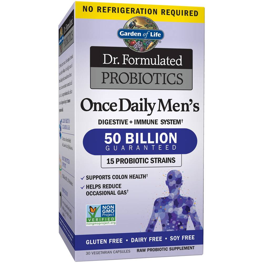 Once Daily Men’S Dr. Formulated Probiotics - 50 Billion Cfus – Shelf-Stable (30 Vegetarian Capsules)
