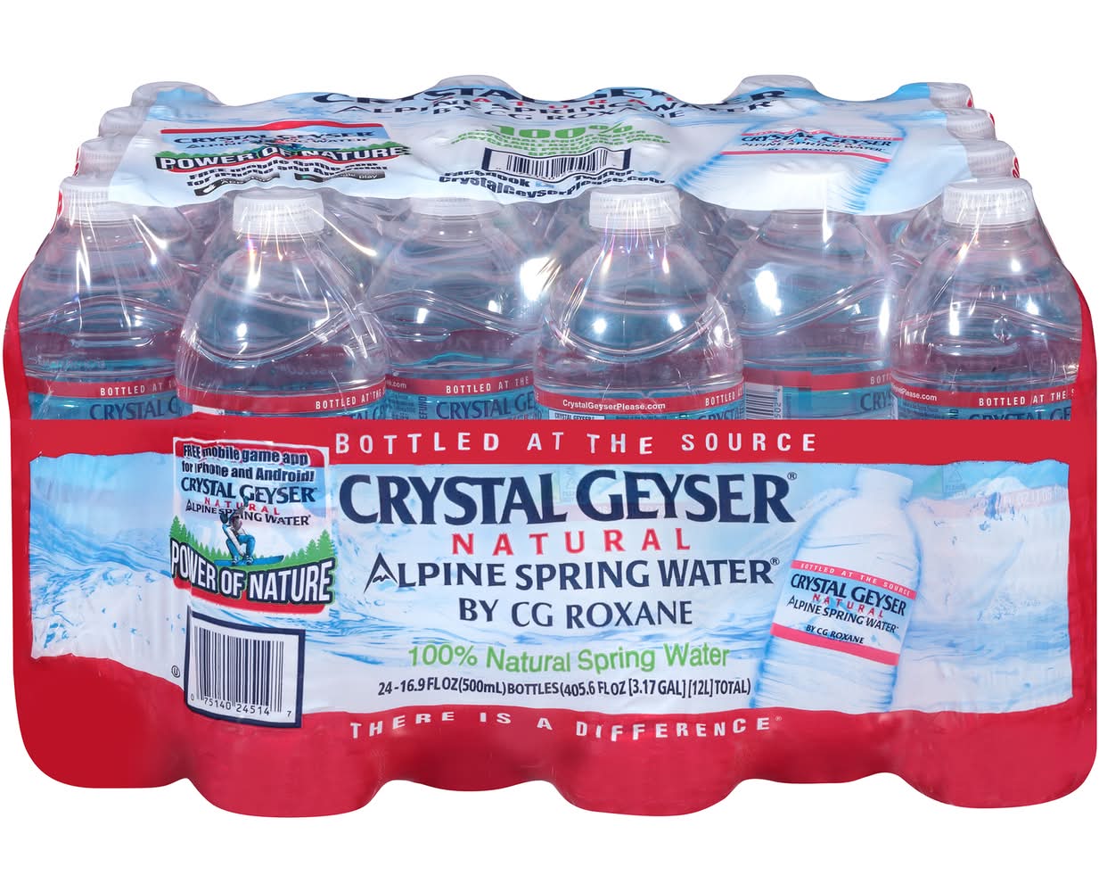 Crystal Geyser Alpine Spring Water Natural Bottled Water 0.5 L 24 Pk