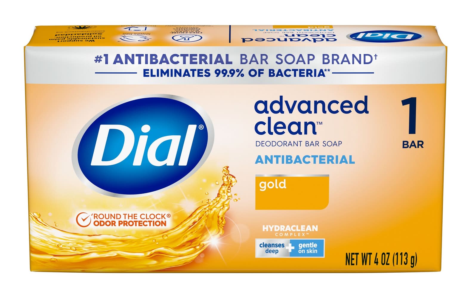 Dial Complete Antibacterial Deodorant Bar Soap, Gold (4 oz)