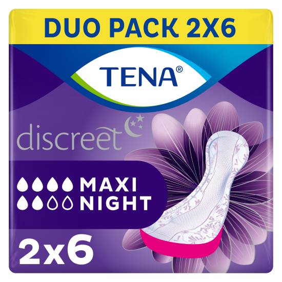 Tena Discreet Maxi Night Incontinence Pads Duo