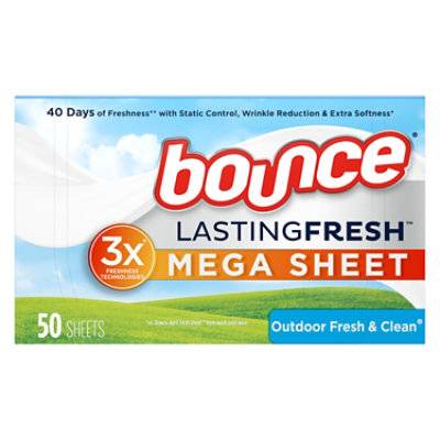 Bounce Mega Lasting Fresh Outdoor Fresh and Clean Dryer Sheets