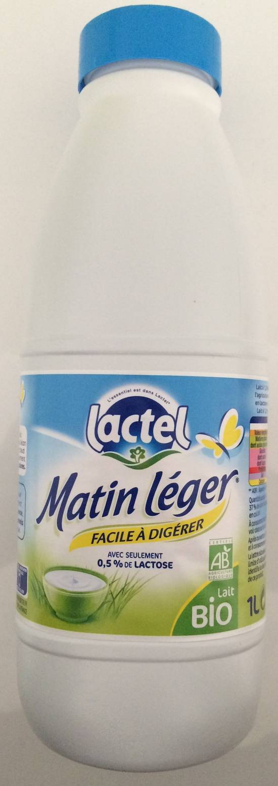 Lactel matin léger lait bio demi ecrémé (1 l)