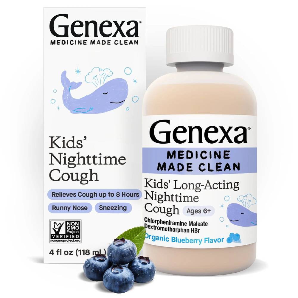 Genexa Kids Nighttime Liquid Cough Medicine, Blueberry, 6Y+ (4 fl oz)