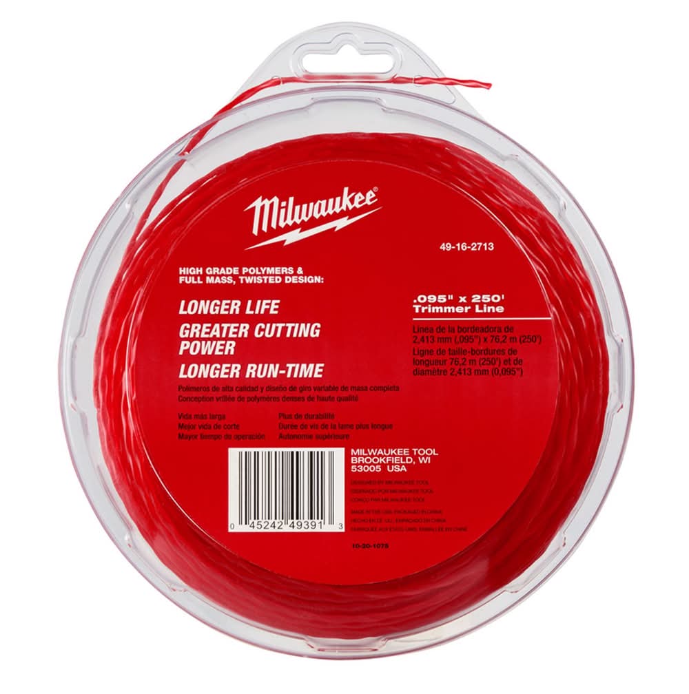 Milwaukee Professional Grade 0.095 In. D X 250 Ft. L Trimmer Line
