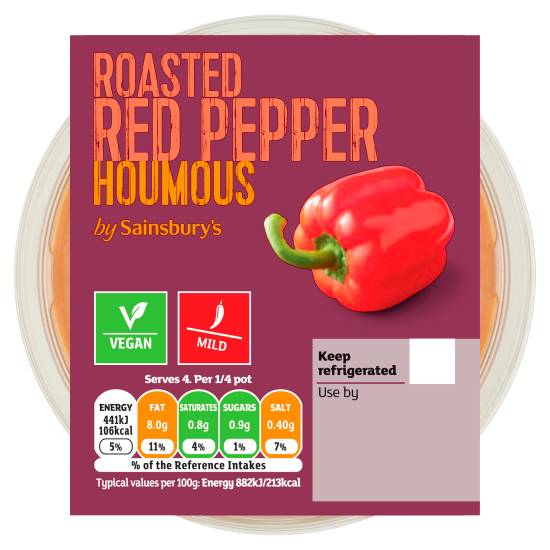 Sainsbury's Rich Roasted Red Pepper Houmous (200g)