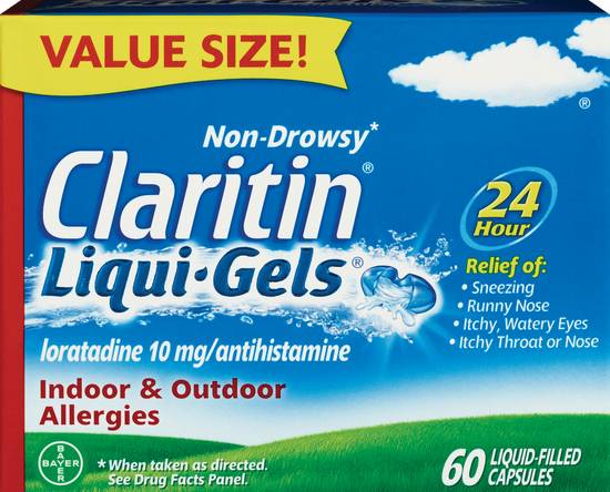 Claritin 24 Hour Relief Liqui-Gels Liquid Filed Capsules, 60 CT