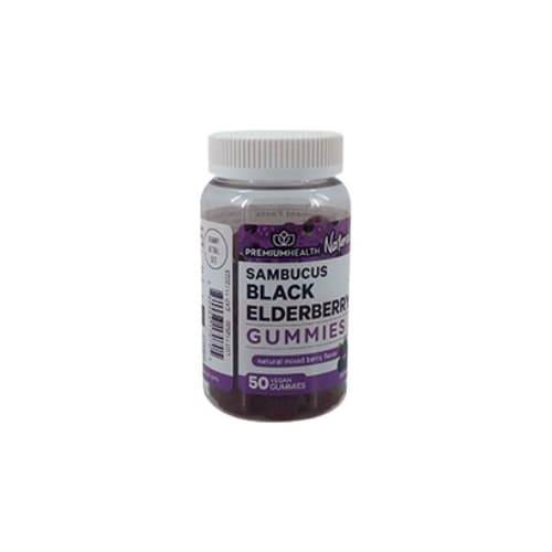 Premium Health Sambucus Black Elderberry Supplement (50 ct)