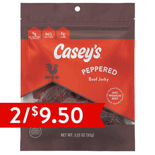 Casey's Peppered Beef Jerky 3.25oz