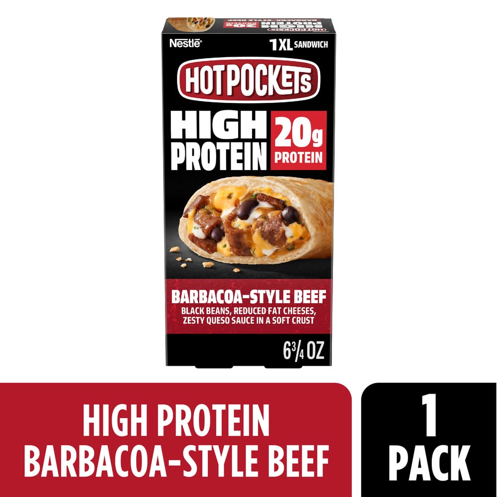 Hot Pockets Frozen Protein Barbacoa-Style Beef Sandwich, XL (6.75 oz)