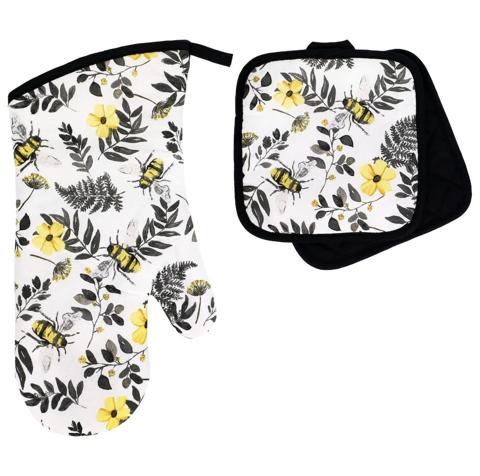 Home Collection Bees Oven Mitts and Pot Holders