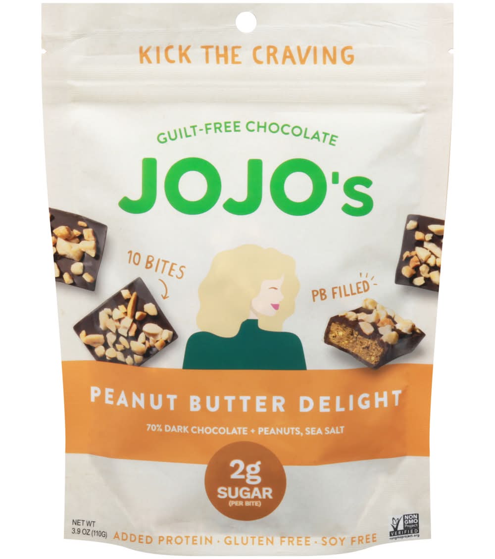 Jojo's Chocolate Dark Chocolate Filled Bites, Peanut Butter Delight (3.9 oz, 10 ct)