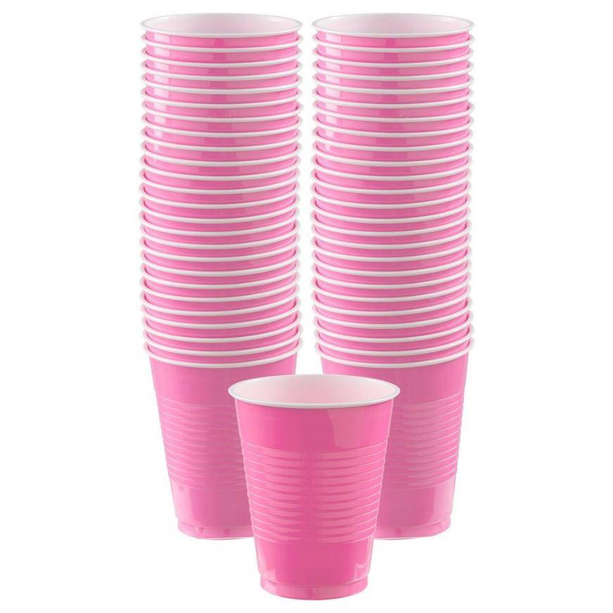 Party City Bright Pink Plastic Cups (pink)
