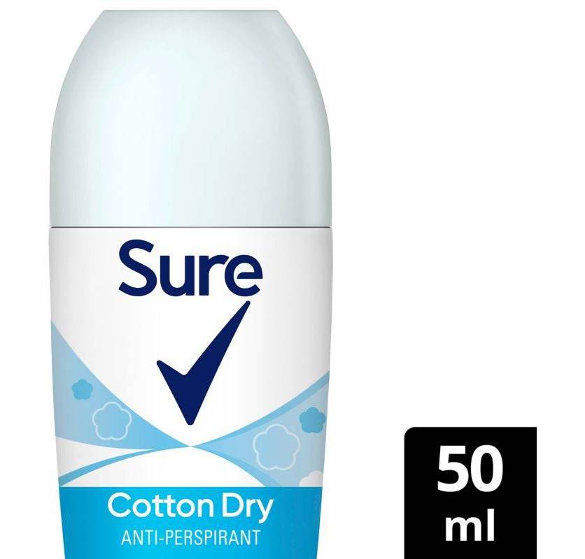 Sure Anti-Perspirant Deodorant Roll on Cotton Dry (50ml)