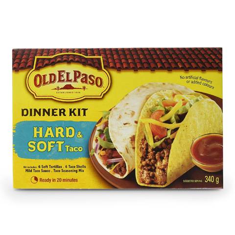 Old El Paso Hard and Soft Taco Dinner Kit (340 g)