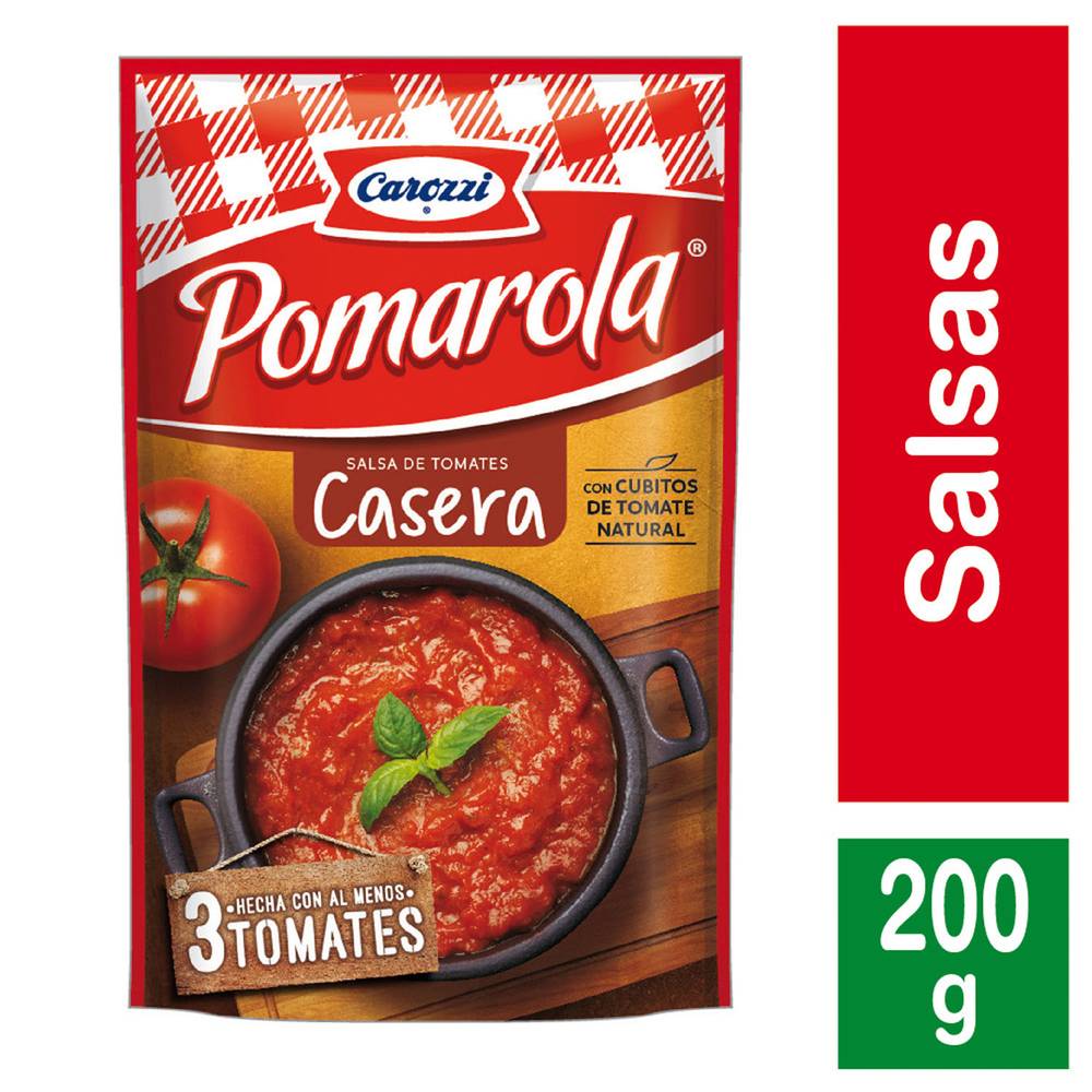 Pomarola salsa de tomates casera con cubitos (doypack 200 g)