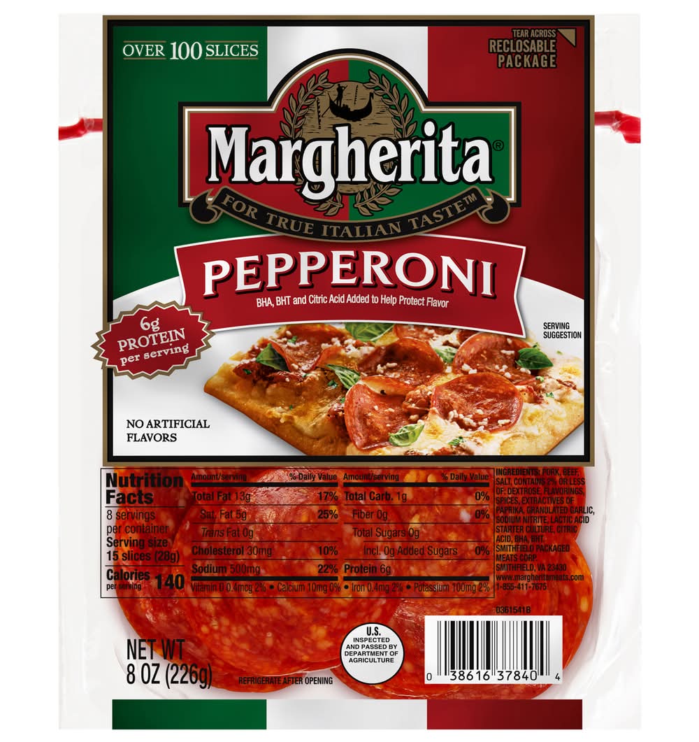 Margherita Pepperoni Sliced Pillow pack (8 oz)