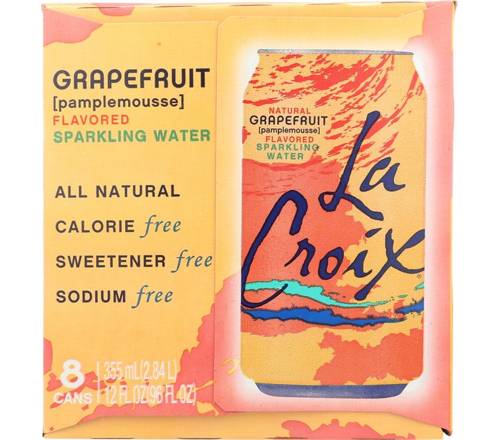 La Croix Pamplemousse Pink Grapefruit 8x 12oz Cans